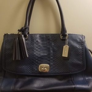 COACH EMBOSSED PYTHON LARGE HARPER TRIPLE ZIP